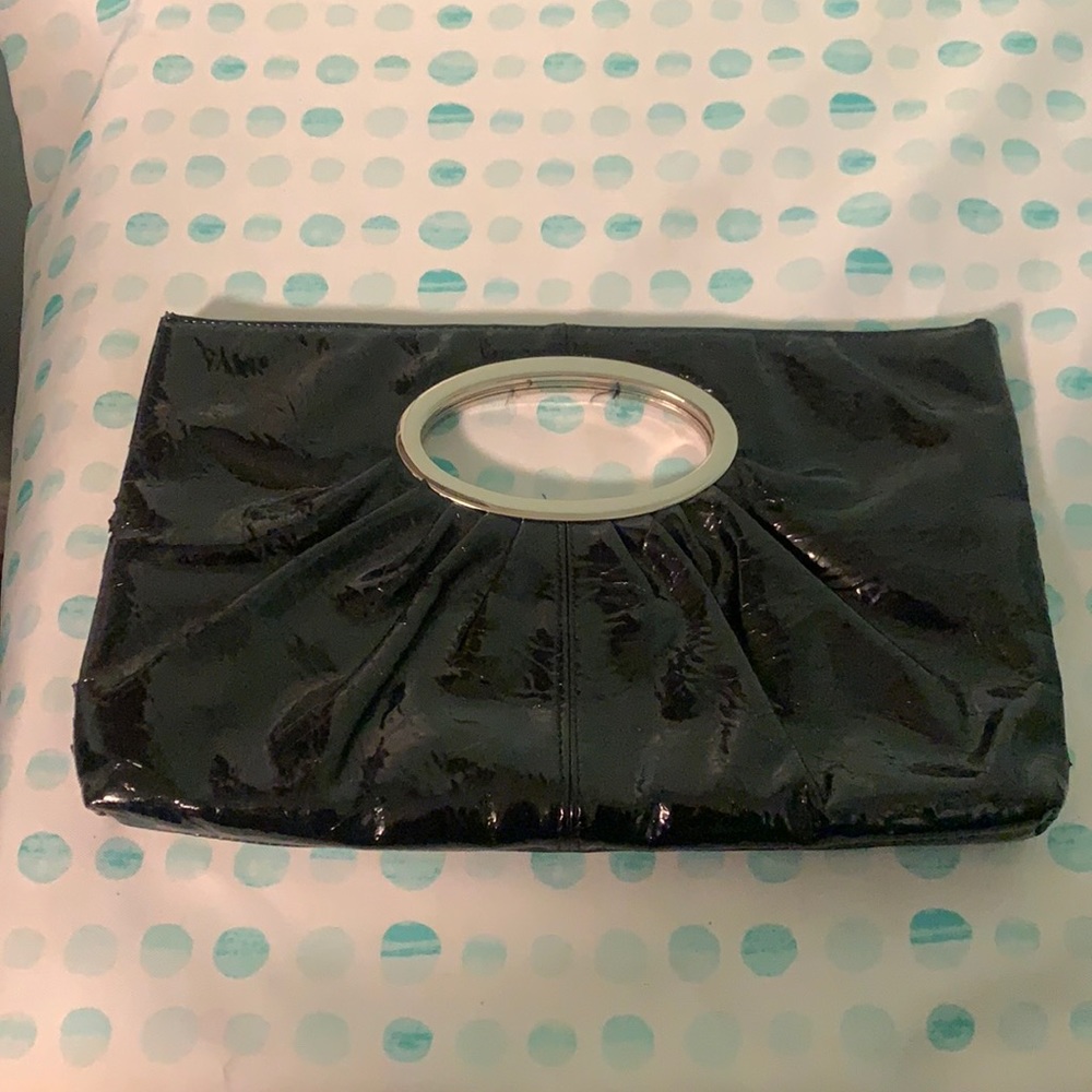 Express patent leather clutch